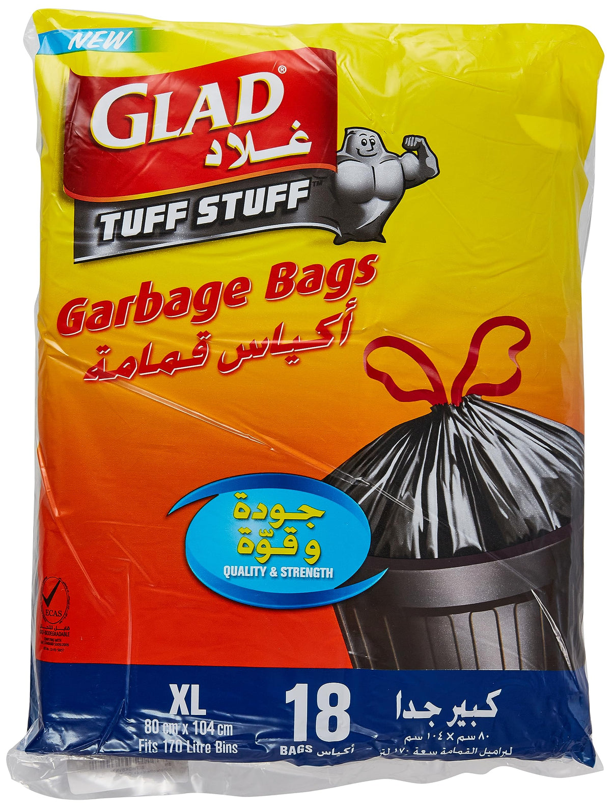 Glad Garbage Bags 170l 18Bags