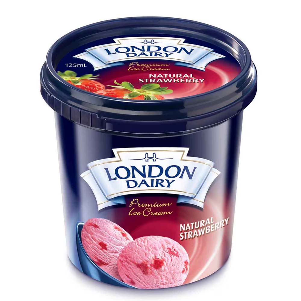 London Dairy Natural Strawberry Ice Cream 125ml