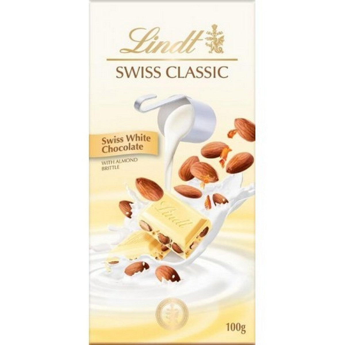 Lindt White Choc W/almond 100gm