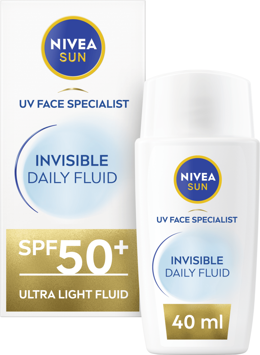NIVEA Sun Invisible Daily Fluid Face Sunscreen with Antioxidants SPF50 40ML