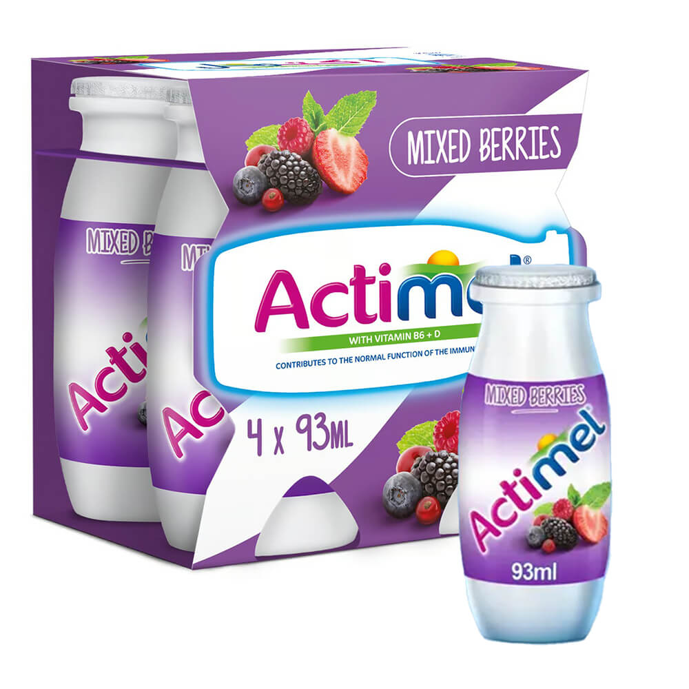 ACTIMEL LOW FAT MIXED BERRIES 4X93ML