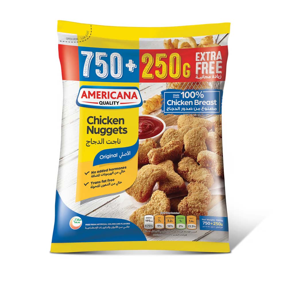 AMERICANA FROZEN CHICKEN NUGGETS (750+250G FREE)  1 KG