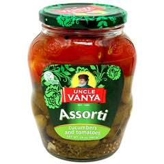 Uncle Vanya Assorted Vegetables, Pickled Cucumbers and Tomatoes, 680g