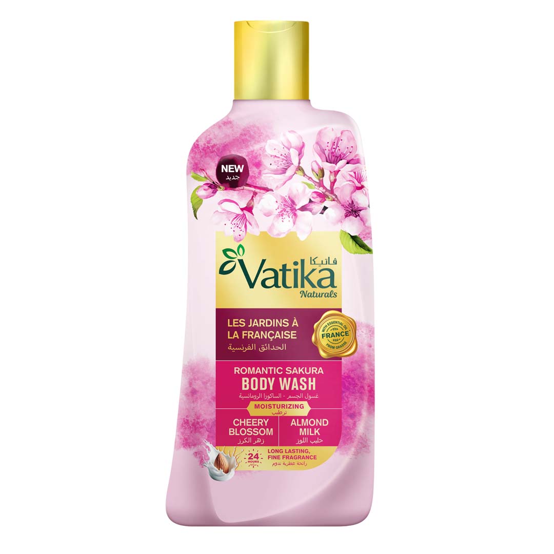 Vatika Naturals Les Jardins A La Francaise Body Wash Cherry Blossom Scent With Almond Milk