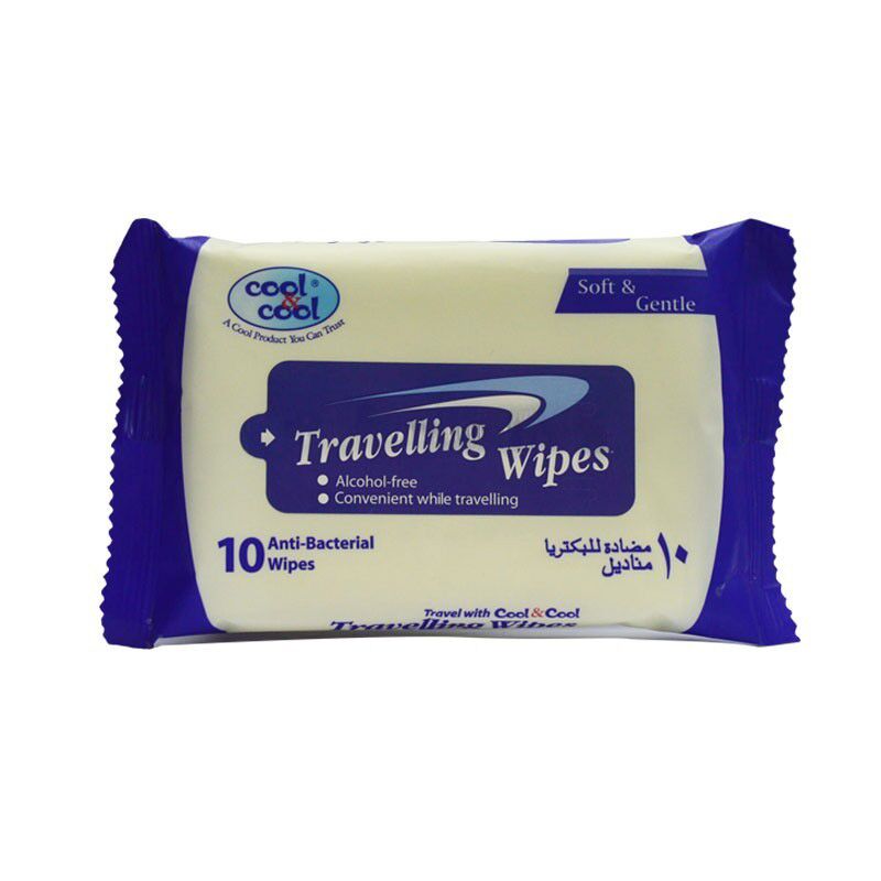 Cool & Cool Antibacterial Traveling Skin Wipes 10 wipes