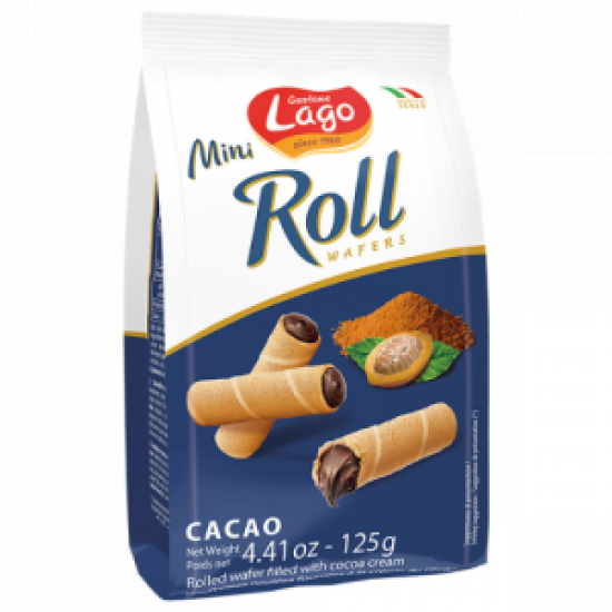 Lago Mini Roll Wafers Cacao 125gm