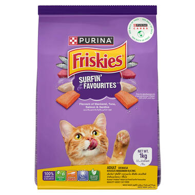 Purina Friskies Surfin Favorites Dry Food Seafood Flavor For Adult Cats 1kg