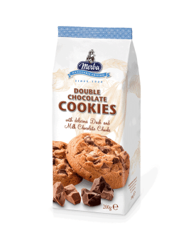 Merba Patisserie Double Chocolate Cookies With Milk Chocolate Chunks 200gm