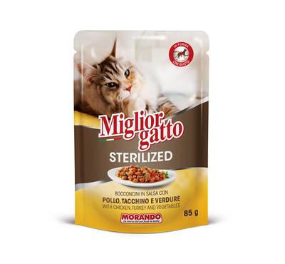 Miglior Gatto Wet Food With Chicken, Turkey & Vegetable For Sterilized Cats 85gm