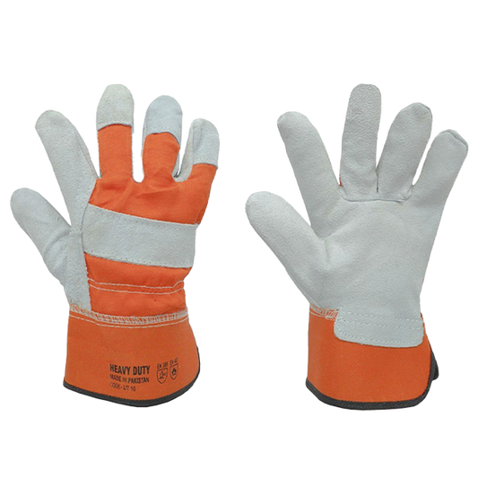 Samra Plus Orange Leather Heavy Duty Safety Gloves