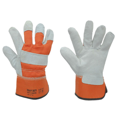 Samra Plus Orange Leather Heavy Duty Safety Gloves