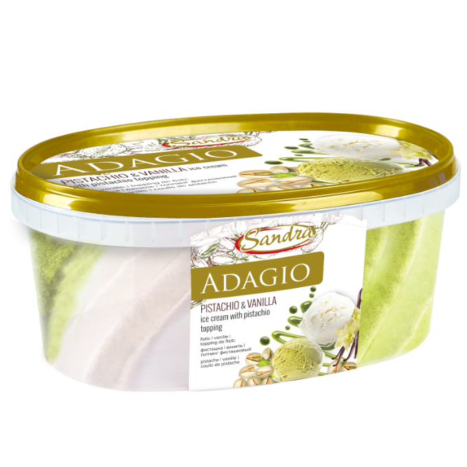 Sandra Adagio Pistachio & Vanilla Ice Cream With Pistachio Toppings