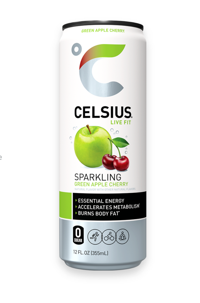 Celsius Live Fit Fat Burner Sparkling Drink Green Apple & Cherry Flavor 355ML