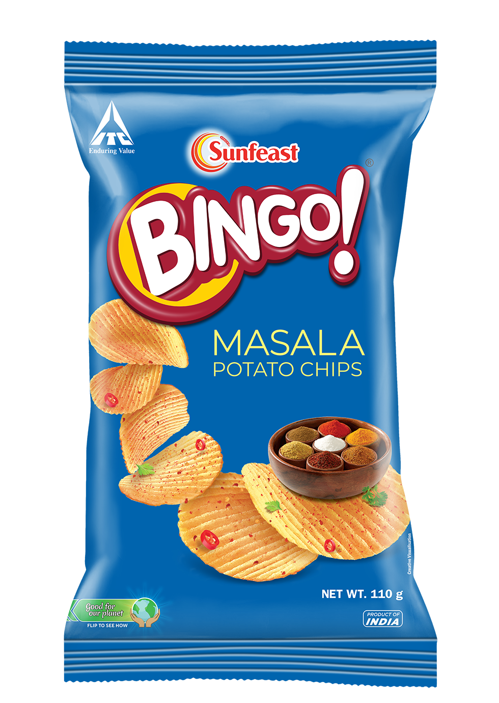 BINGO MASALA POTATO CHIPS 110GM