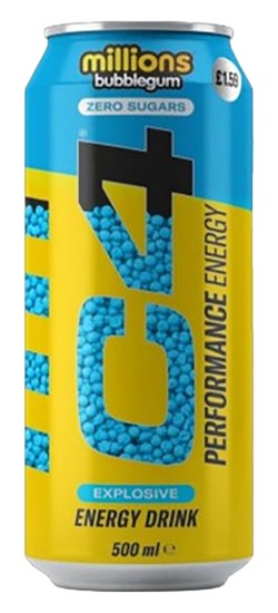 C4 Explosive Energy Drink Millions Bubblegum Flavor - Sugar Free