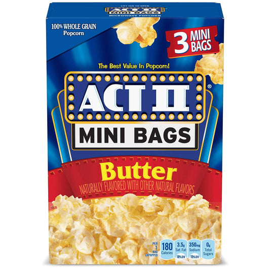 Act II Microwavable Light Butter Popcorn (3 Bags) 241.8gm
