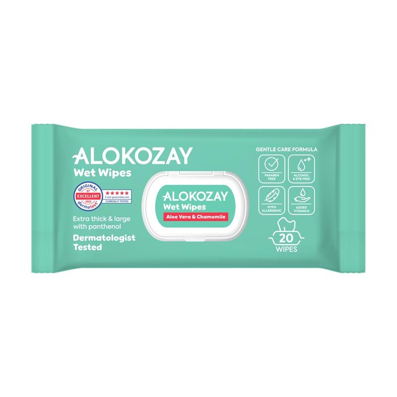 Alokozay Baby Wipes with Aloe Vera Extract, 20 Pieces