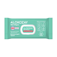 Alokozay Hypoallergenic Baby Wet Wipes with Aloe Vera Extract & Panthenol, 40 Pieces