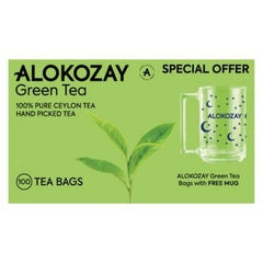 Alokozay Green Tea Bags With Free Mug 100Per Pack