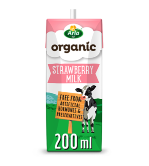 ARLA ORGANIC STRWBERRY MILK 200ML