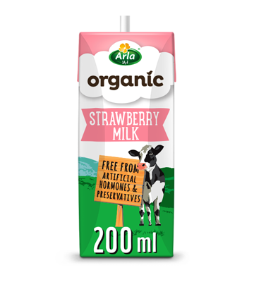ARLA ORGANIC STRWBERRY MILK 200ML