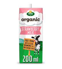 ARLA ORGANIC STRWBERRY MILK 200ML
