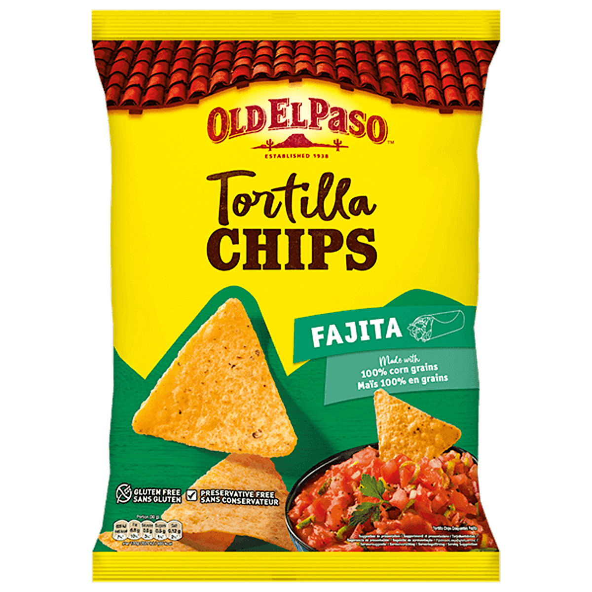 Old El Paso Crunchy Fajitas Tortilla Chips 185g