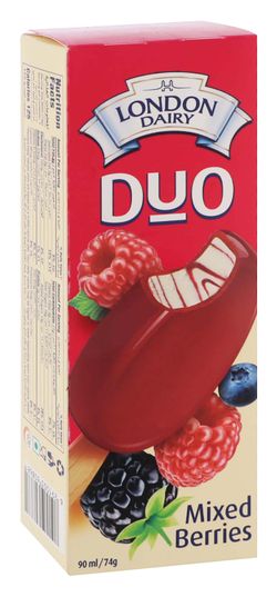London Dairy Duo Mixed Berries Coated Vanilla Ice Cream Stick