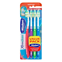 Wisdom xtra Clean Assorted Medium Toothbrushes 4pcs