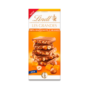 Lindt Les Grandes 38% Hazelnut Caramel Milk Choco 150gm
