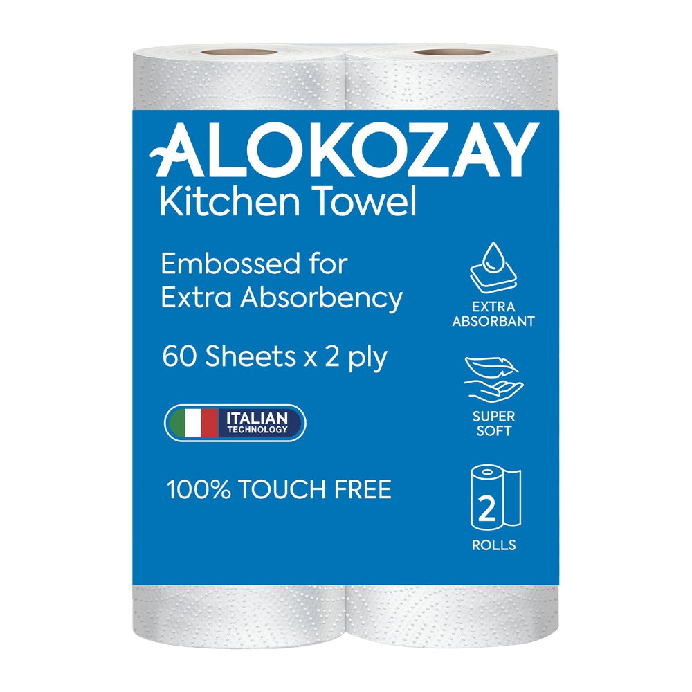 Alokozay Kitchen Towel Embossed 2-ply 60 Sheets 2 Rolls
