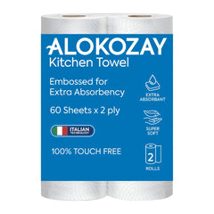 Alokozay Kitchen Towel Embossed 2-ply 60 Sheets 2 Rolls