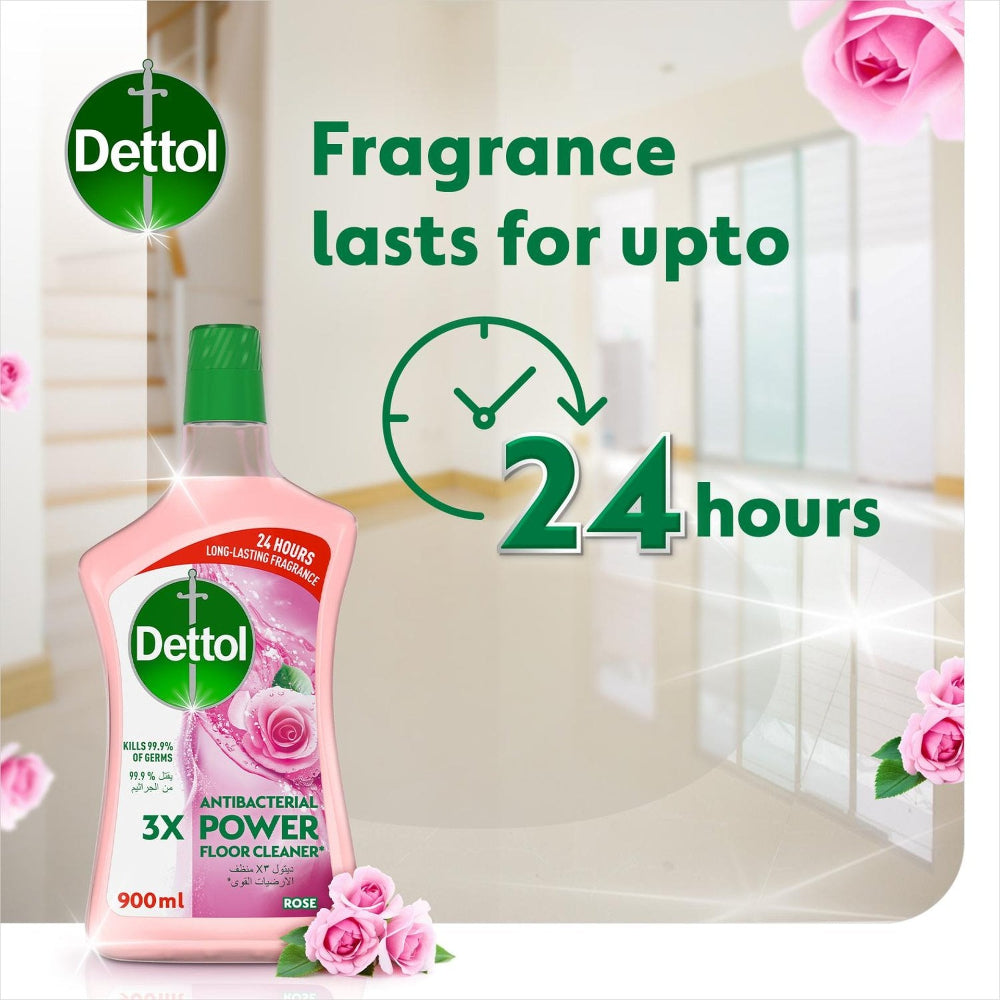 Dettol Power Floor Cleaner Rose Scent 900 ml
