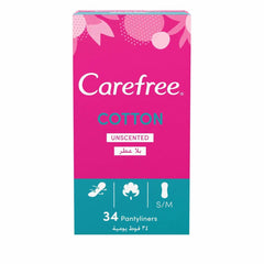 Carefree Cotton Unscented Small To Medium Pantyliners 6Per Pack