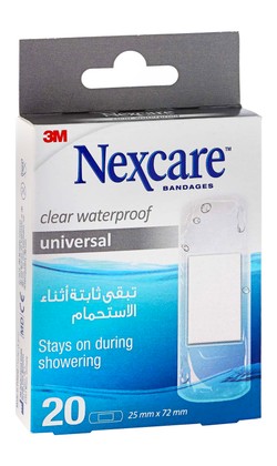 Nexcare Waterproof Clear Plasters (25X72mm)