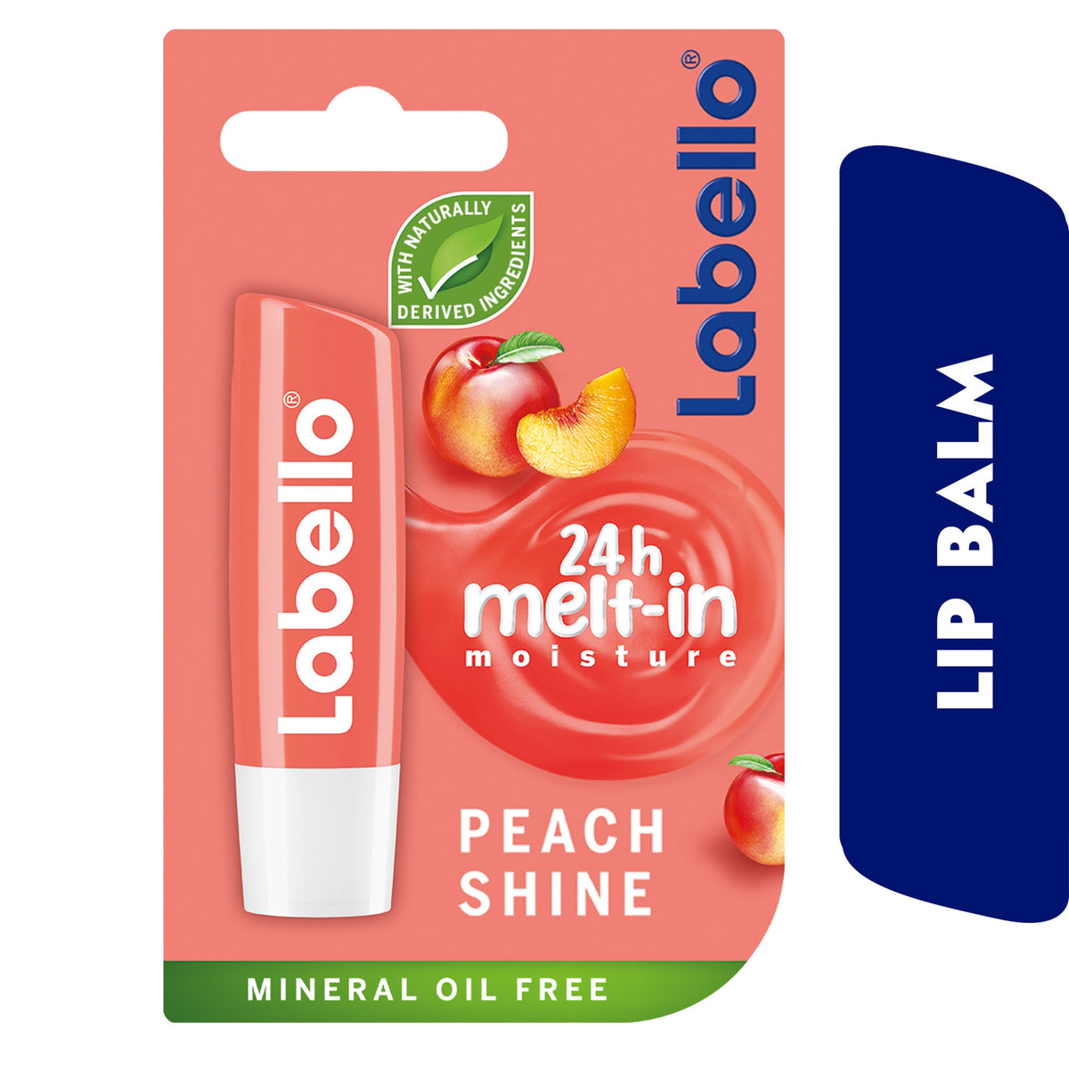 Labello 24H Melt-In Peach Shine Moisturizing Lip Balm