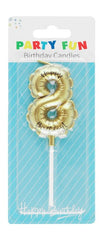 Party Fun Golden Birthday Candles No.8