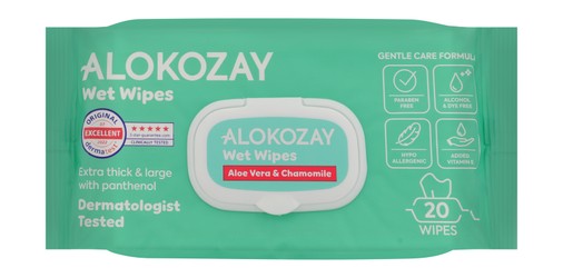 Alokozay Aloe Vera Chamomile Baby Wipes, 20 Wipes, 200X230mm