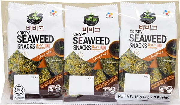 Bibigo Crispy Korean BBQ Seaweeds 3X5g
