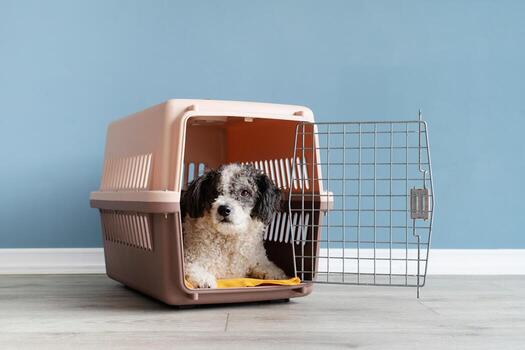 CUTE PET DOG BROWN SPACE CAGE