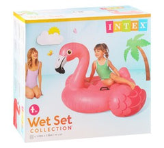 Intex Wet Set Collection Pink Flamingo Ride On Inflatable Floating Tube (70X53 Inch) (3+ Years)