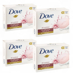 Dove Go Fresh Oil Control Beauty Soap Bar Rose Water & Clay Scent - sulfates free 160GMX4PC OTR