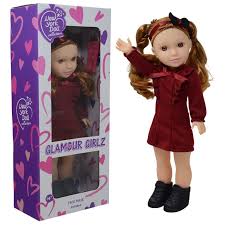 FASHION DOLL GLAM GIRLZ W/BLK & RED OUTFIT 9" 1PACK