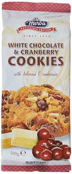 Merba Patisserie Cookies with White Chocolate & Cranberry 200gm