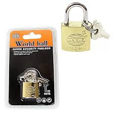 Unique World Ball Gold 20mm Padlock With Keys