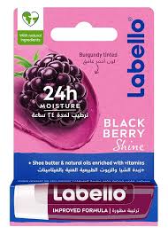 Labello 24H Moisturizing Blackberry Shine Shea Butter, Natural Oils