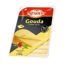 PRESIDENT CLASSIC GOUDA CHEESE (45% FAT) (6 SLICES)150GM