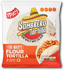 Sombrero Medium 8 Inch Spicy Tortilla Wraps 8S 340gm