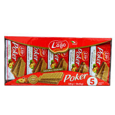 GASTONE LAGO POKER NOCCIOLA WAFER WITH HAZELNUT CREAM 45GMX5