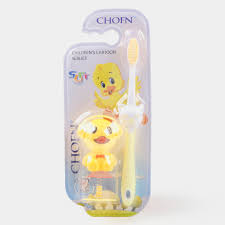 Chofn White & Yellow Soft Toothbrush With Toy Figure